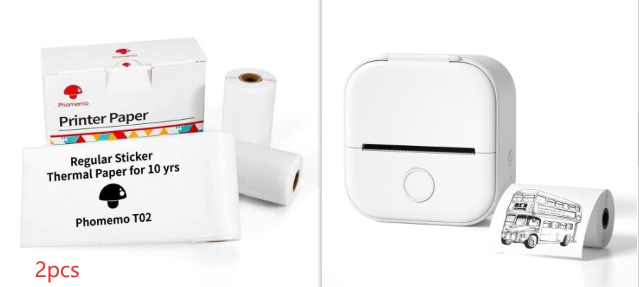Phomemo T02 Bluetooth Mini Thermal Printer – Inkless, Portable & Multilingual