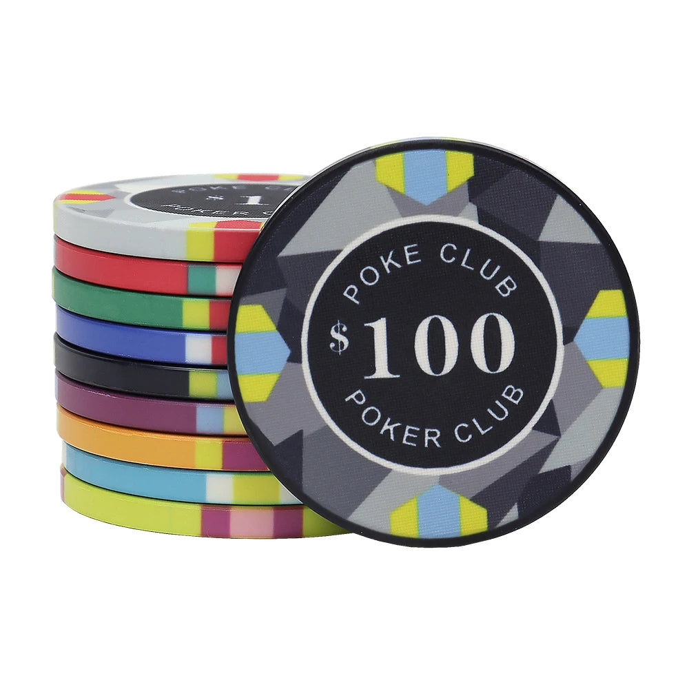 Premium 10g Ceramic Poker Chips - 39mm Tournament Edition (Set 10 chips per color)