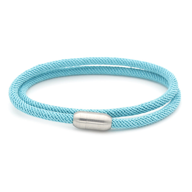 Macron Color Milan Wire Magnetic Bracelet – Titanium Steel Unisex Fashion Bangle