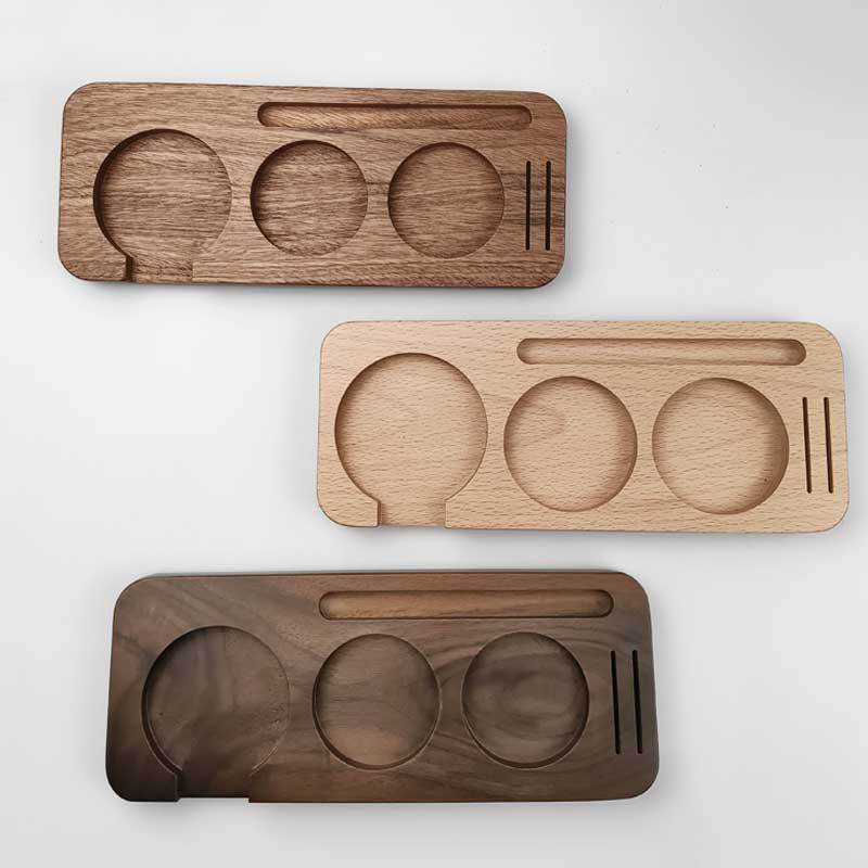 Solid Wood Coffee Distributor Board – Modern Barista Station Upgrade