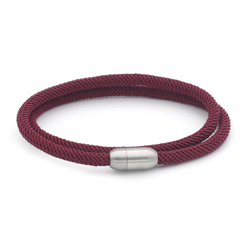 Macron Color Milan Wire Magnetic Bracelet – Titanium Steel Unisex Fashion Bangle