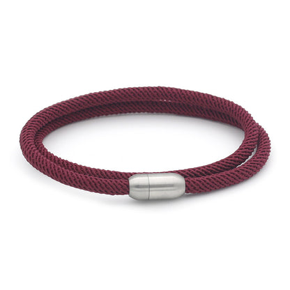 Macron Color Milan Wire Magnetic Bracelet – Titanium Steel Unisex Fashion Bangle