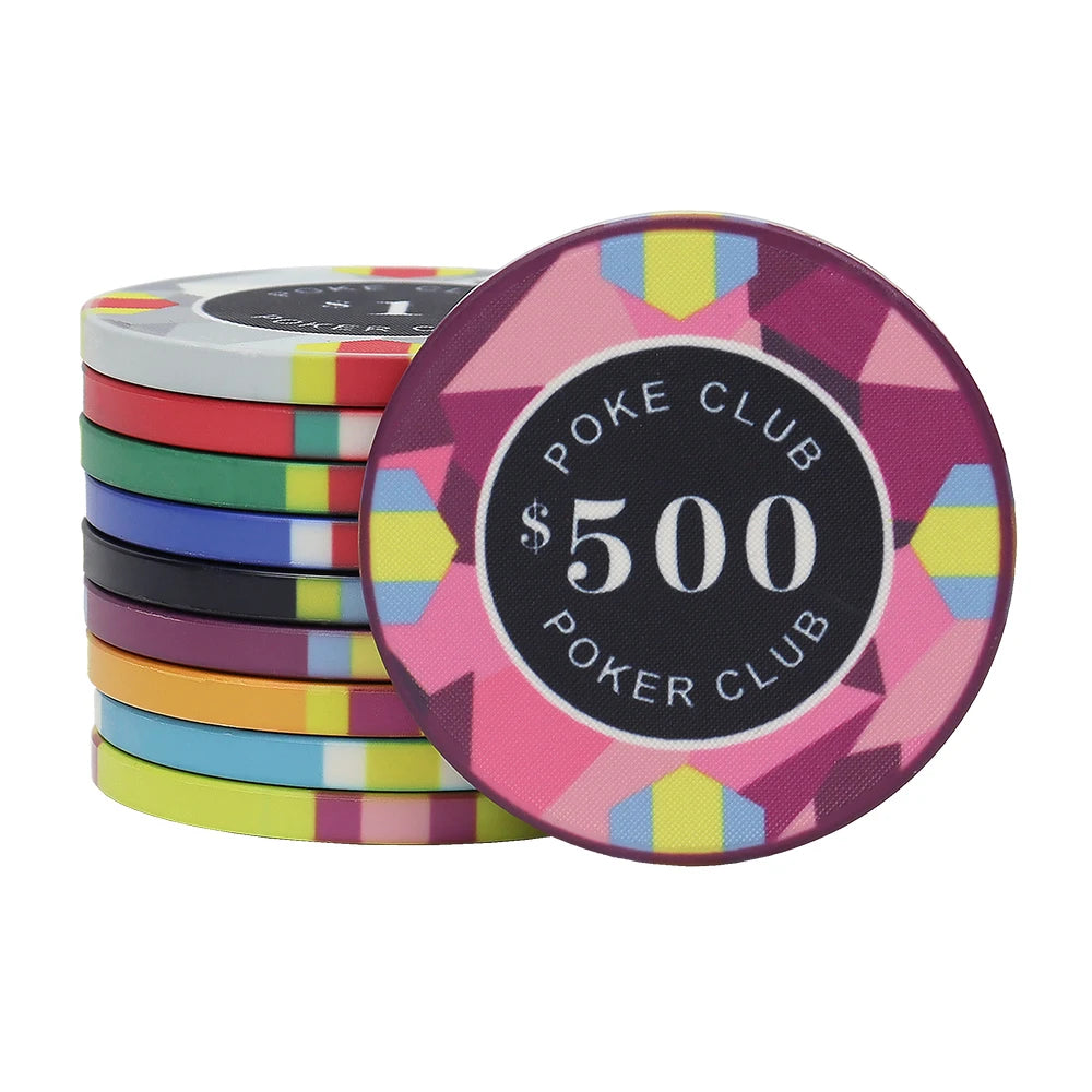 Premium 10g Ceramic Poker Chips - 39mm Tournament Edition (Set 10 chips per color)