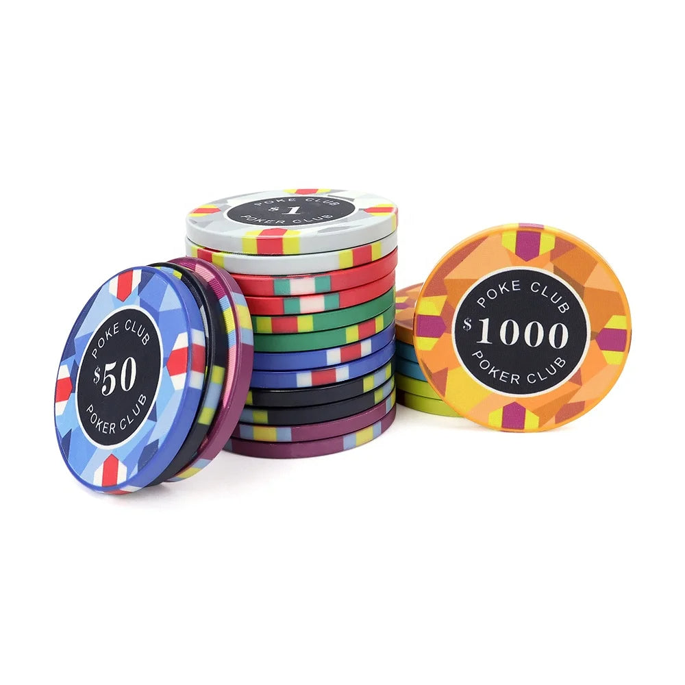 Premium 10g Ceramic Poker Chips - 39mm Tournament Edition (Set 10 chips per color)