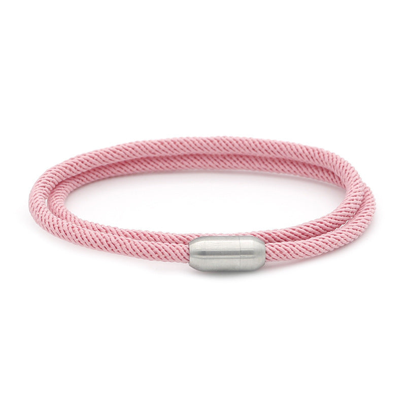 Macron Color Milan Wire Magnetic Bracelet – Titanium Steel Unisex Fashion Bangle