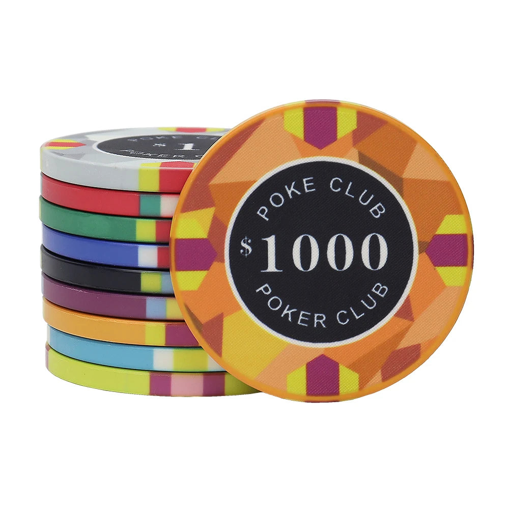 Premium 10g Ceramic Poker Chips - 39mm Tournament Edition (Set 10 chips per color)