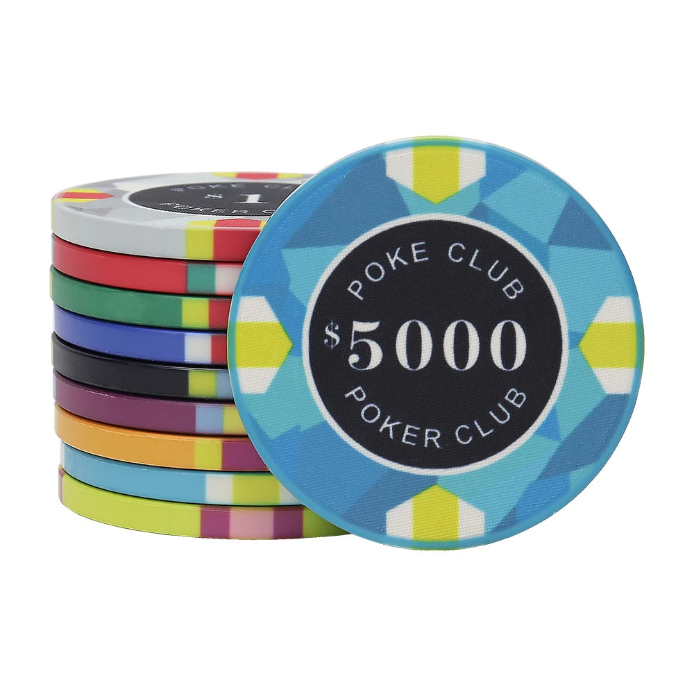 Premium 10g Ceramic Poker Chips - 39mm Tournament Edition (Set 10 chips per color)