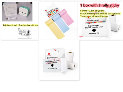 Phomemo T02 Bluetooth Mini Thermal Printer – Inkless, Portable & Multilingual