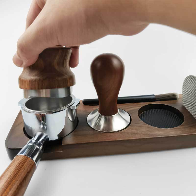Solid Wood Coffee Distributor Board – Modern Barista Station Upgrade