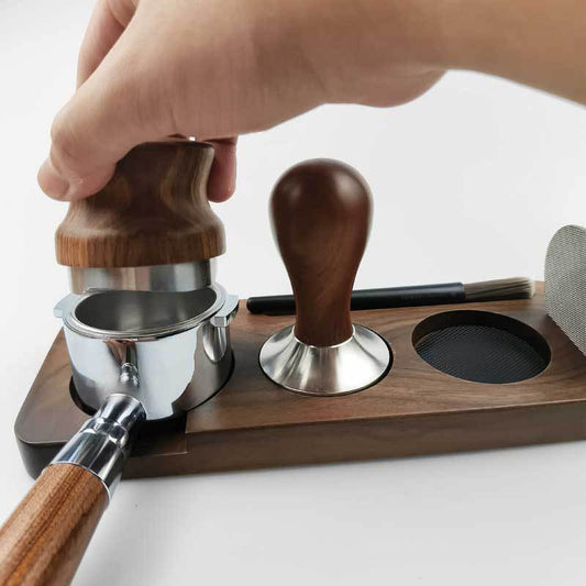 Solid Wood Coffee Distributor Board – Modern Barista Station Upgrade