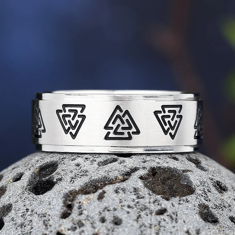 Forge Your Legend: Viking Gothic Style Stainless Steel Celtic Knot Ring - A Nordic Trinity Band for Men's Jewelry Mastery - Man Gifts Shop