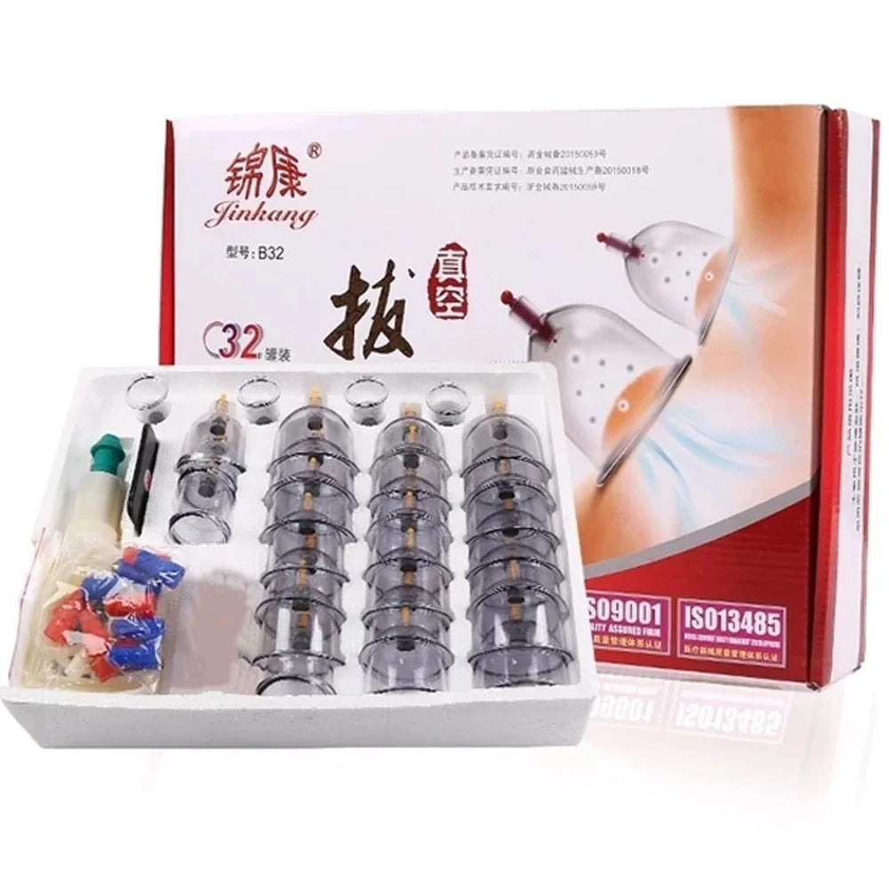 Ultimate 32-Jar Vacuum Cupping Set: Comprehensive Body Massage Care for Shoulders and Beyond