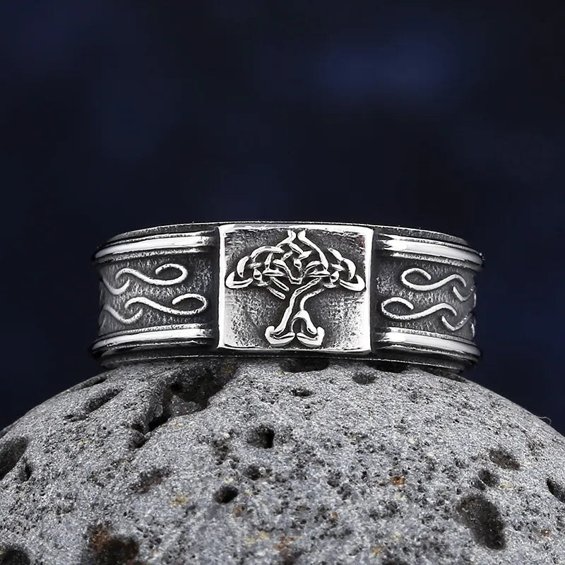 Forge Your Legend: Viking Gothic Style Stainless Steel Celtic Knot Ring - A Nordic Trinity Band for Men's Jewelry Mastery - Man Gifts Shop