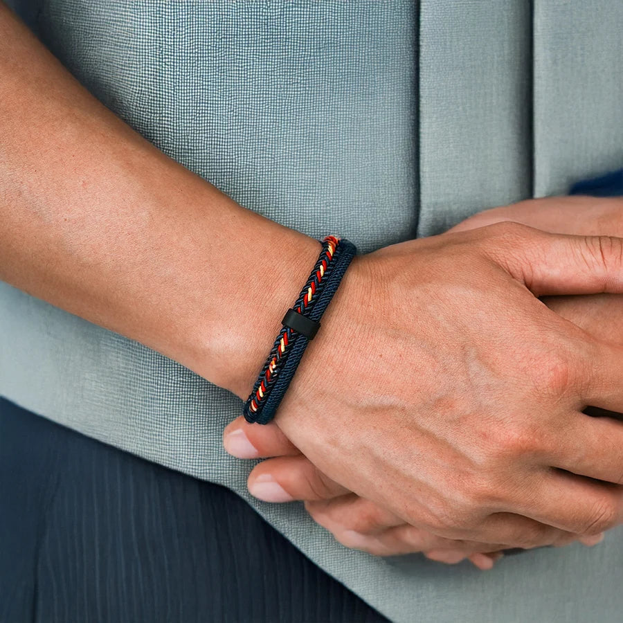 Handmade Rope Bracelet for Man – Dark Blue Woven Gift for Him