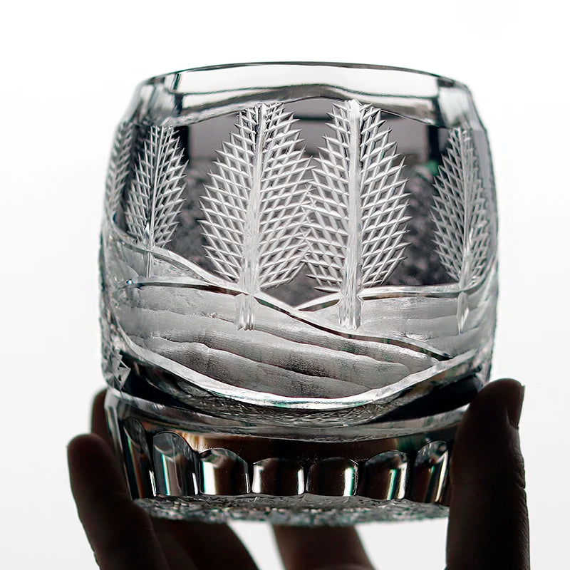 MGS Japanese Artistry with Edo Kiriko Crystal Whisky Cup Perfect for Scotch, Bourbon, and Cocktails 9oz