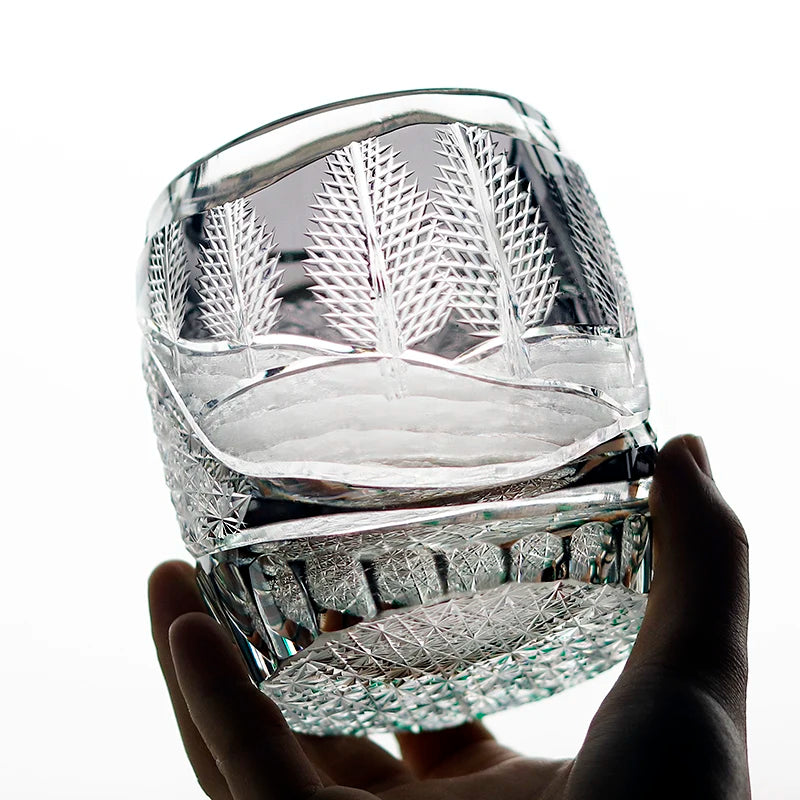 MGS Japanese Artistry with Edo Kiriko Crystal Whisky Cup Perfect for Scotch, Bourbon, and Cocktails 9oz