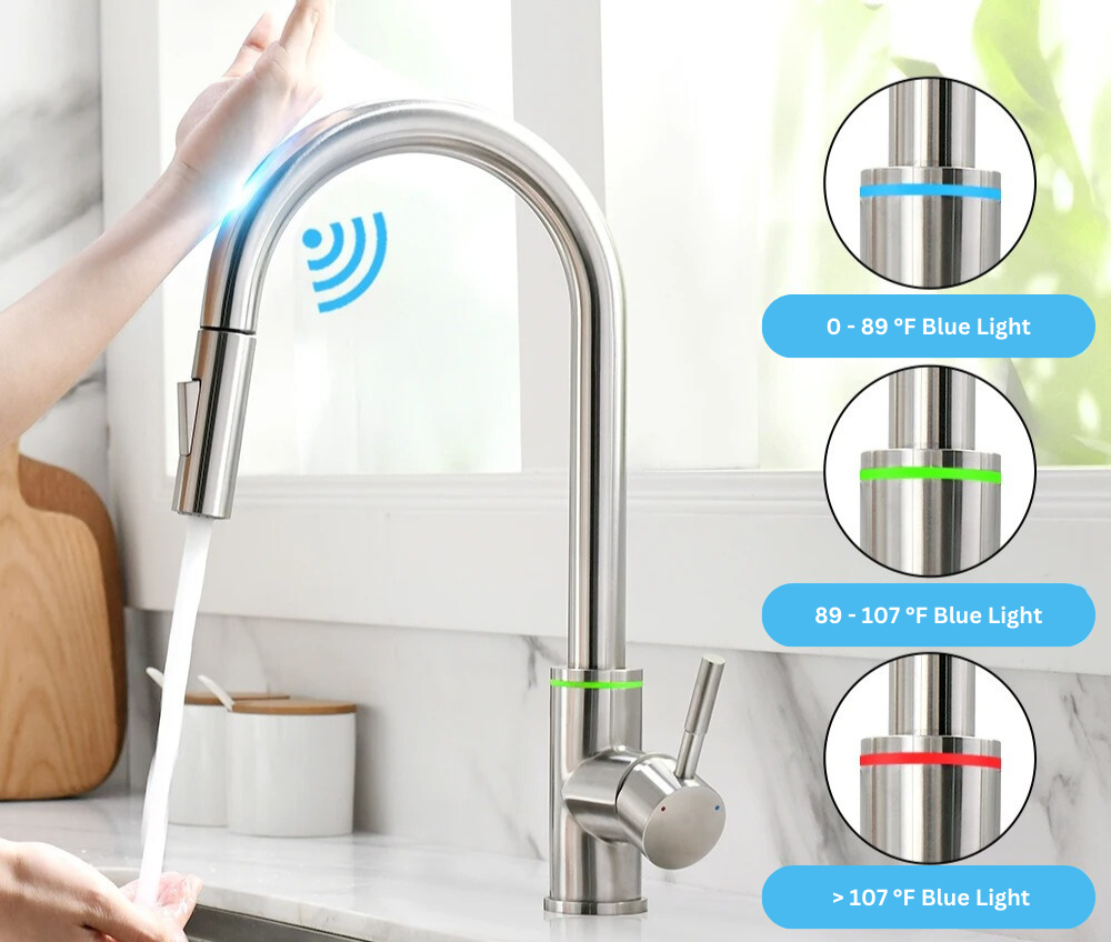 MGS Smart Touch Kitchen Faucet with Water Temperature LED Indicator