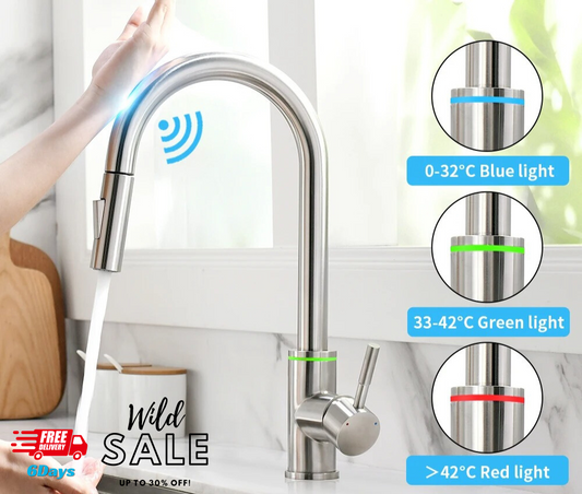 MGS Smart Touch Kitchen Faucet with Water Temperature LED Indicator