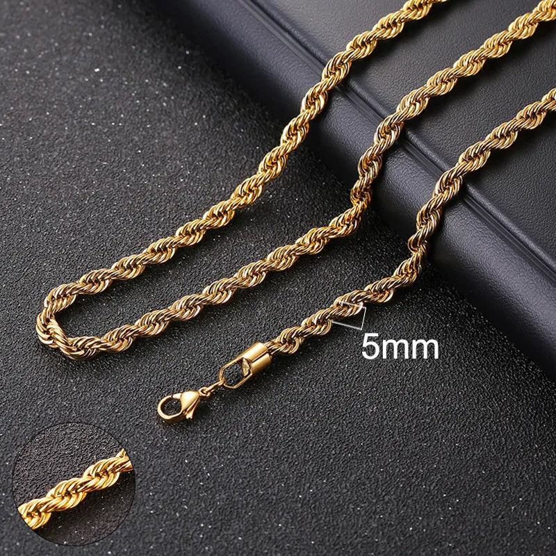 Vintage Gold Cuban Chain Necklace for Men: A Timeless Classic in Stainless Steel - Man Gifts Shop