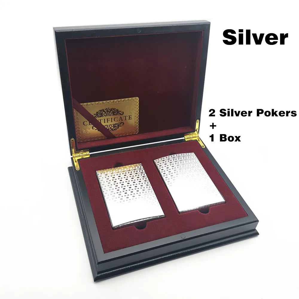 MGS 2 Waterproof Decks Plastic Poker With 1 Wooden Box - Man Gifts Shop