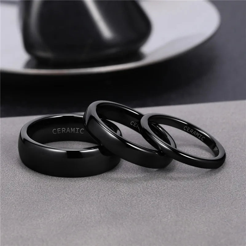 MGS Tigrade Ceramic Brushed Black 4/6/8mm Width Ring For Men