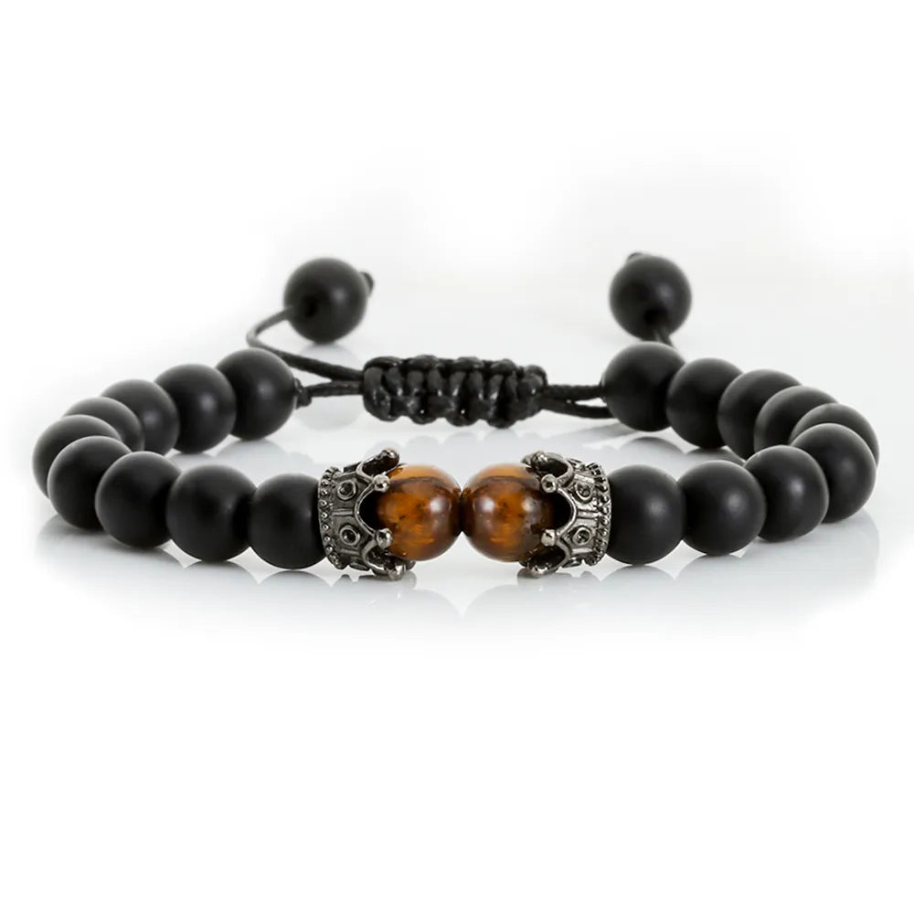 MGS Black Lava Stone Beads Charm Bracelet - Man Gifts Shop