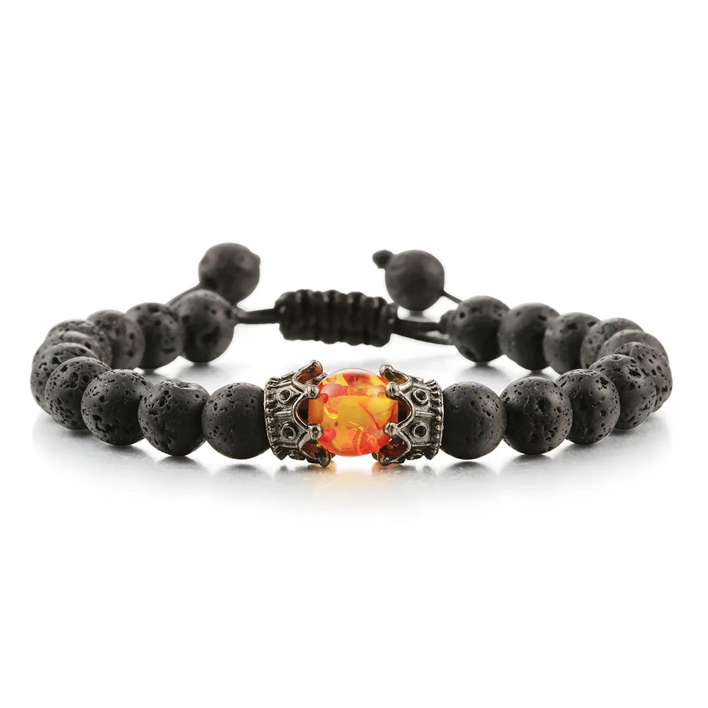 MGS Black Lava Stone Beads Charm Bracelet - Man Gifts Shop