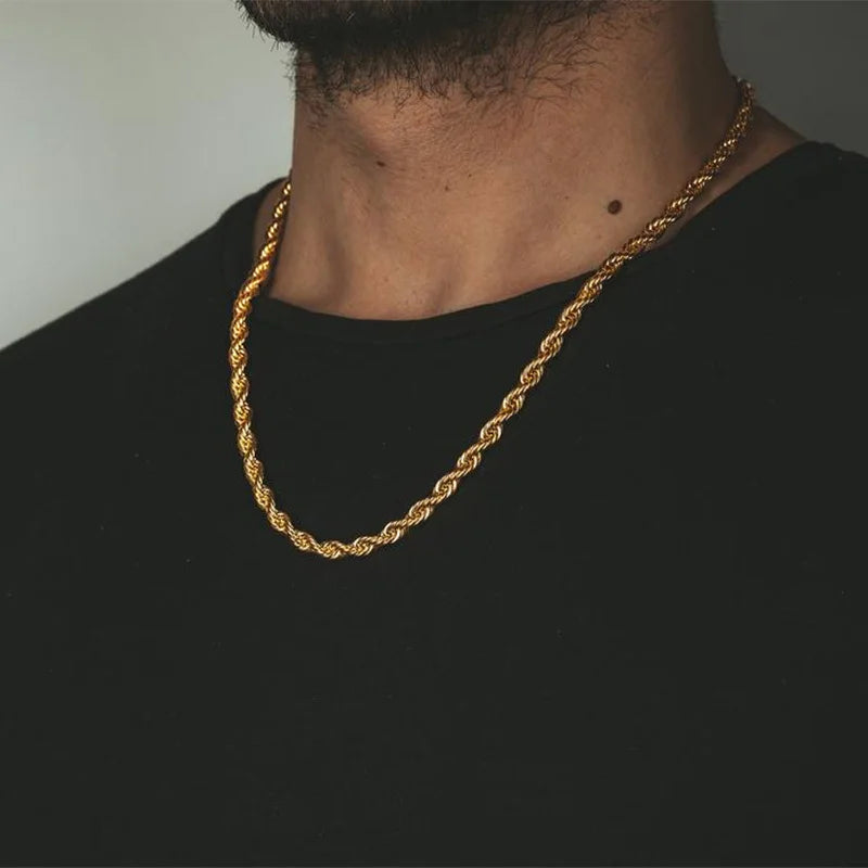 Timeless Twists: Rope Chain Necklaces for Effortless Style in High-Quality Stainless Steel