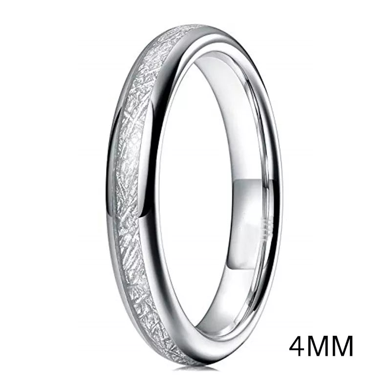 MGS Tungsten Carbide Polished Meteorite Ring - Man Gifts Shop