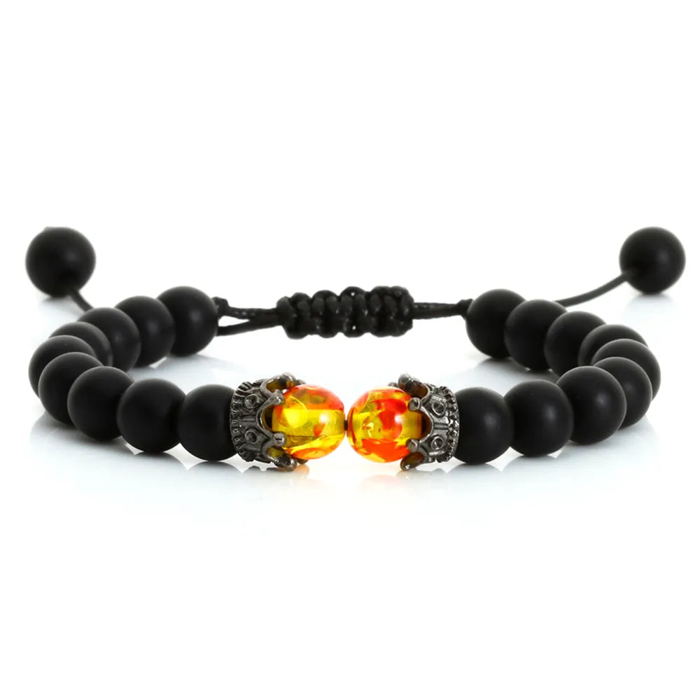 MGS Black Lava Stone Beads Charm Bracelet - Man Gifts Shop