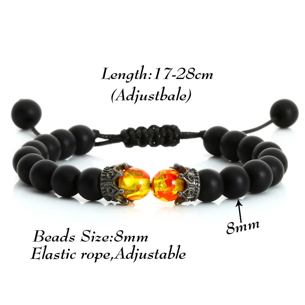 MGS Black Lava Stone Beads Charm Bracelet - Man Gifts Shop