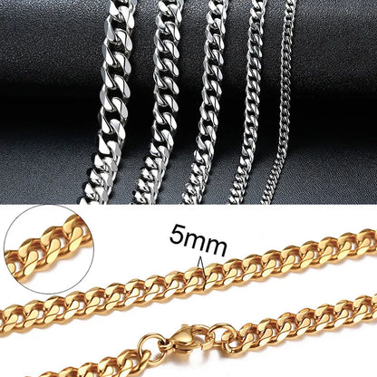 Vintage Gold Cuban Chain Necklace for Men: A Timeless Classic in Stainless Steel - Man Gifts Shop