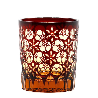 Japanese Style Edo Kiriko Drinkware Hand Cut To Clear Whiskey Glass (8.45oz) Tumble With Gift Box
