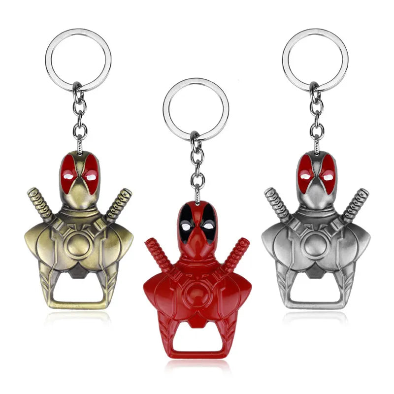 Anime Fan Key Pendant Deadpool Bottle Opener Keyring - A Superhero-Inspired Metal Model Keychain - Man Gifts Shop