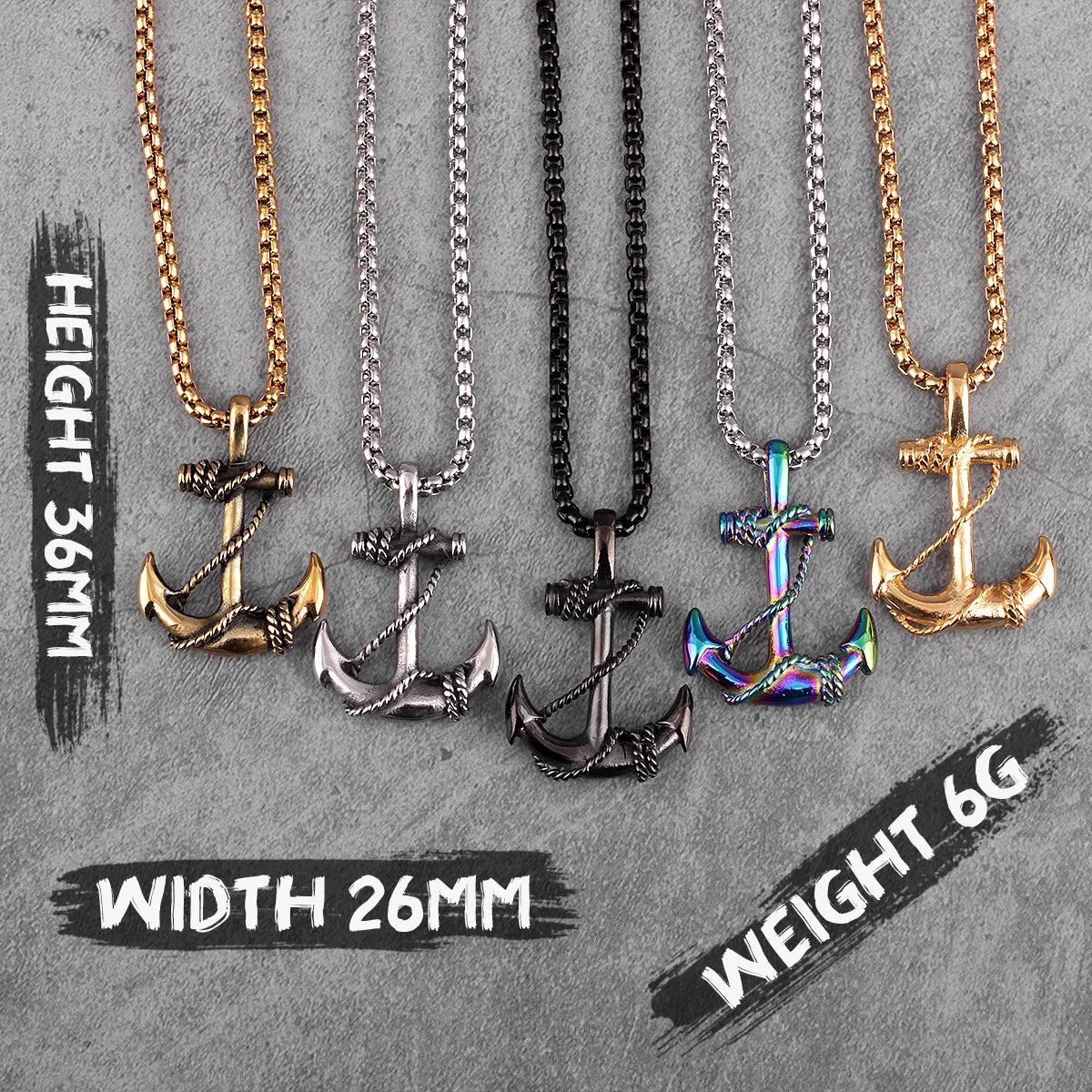 Navigate Your Style: Stainless Steel Sea Anchor Necklace for Men