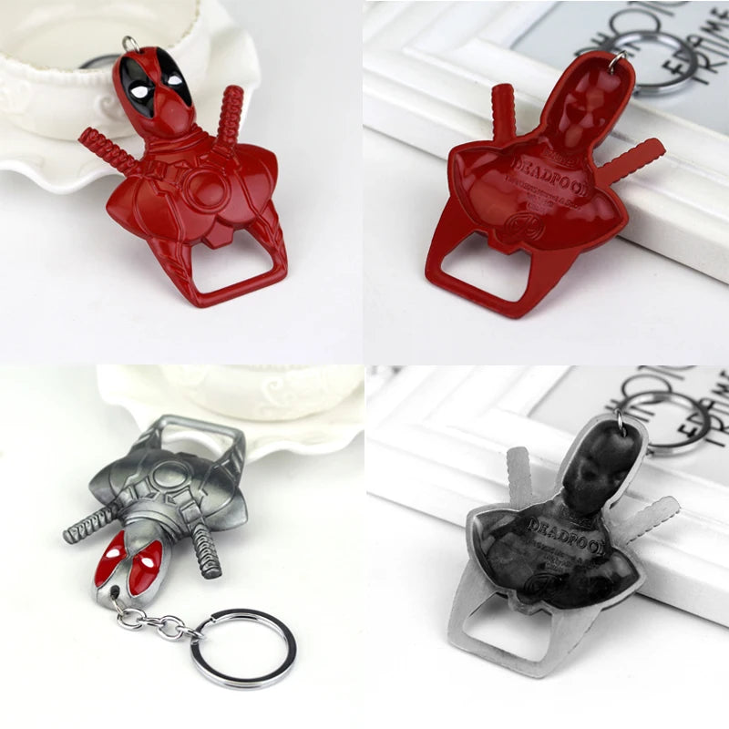 Anime Fan Key Pendant Deadpool Bottle Opener Keyring - A Superhero-Inspired Metal Model Keychain - Man Gifts Shop