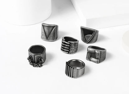 Forge Your Legacy: MGS Steel Viking Punk Gothic Antique Ring - A Timeless Old Style for Men's Rock & Roll, Kpop, and Biker Jewelry in Stainless Steel - Man Gifts Shop