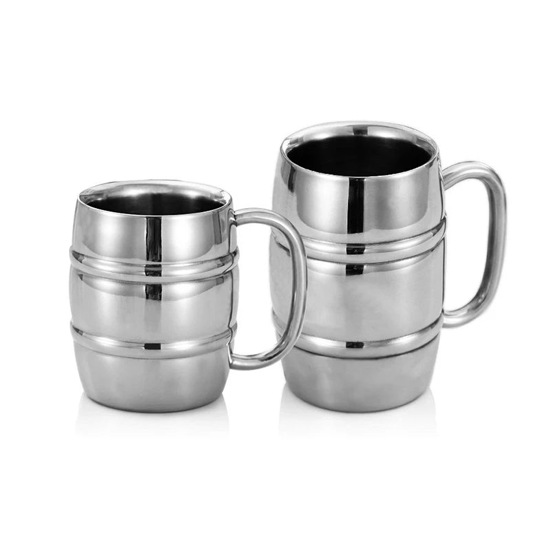 Premium Stainless Steel Insulated Beer Mug with Handle – Keeps Drinks Ice Cold or Hot, Double-Wall Travel Cup (300ML & 430ML)