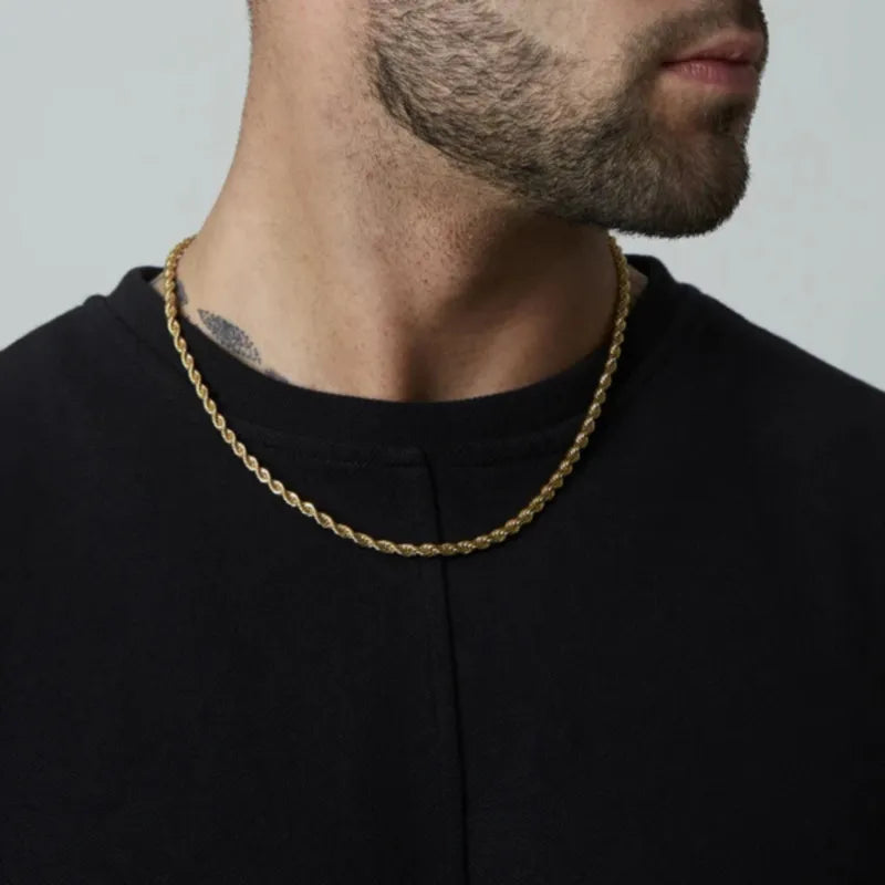 Timeless Twists: Rope Chain Necklaces for Effortless Style in High-Quality Stainless Steel