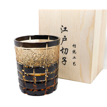 New Japanese Style Edo Kiriko Hand Cut for Whiskey With Luxury Gift Box (8.45oz)