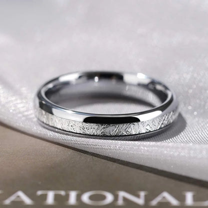 MGS Tungsten Carbide Polished Meteorite Ring - Man Gifts Shop