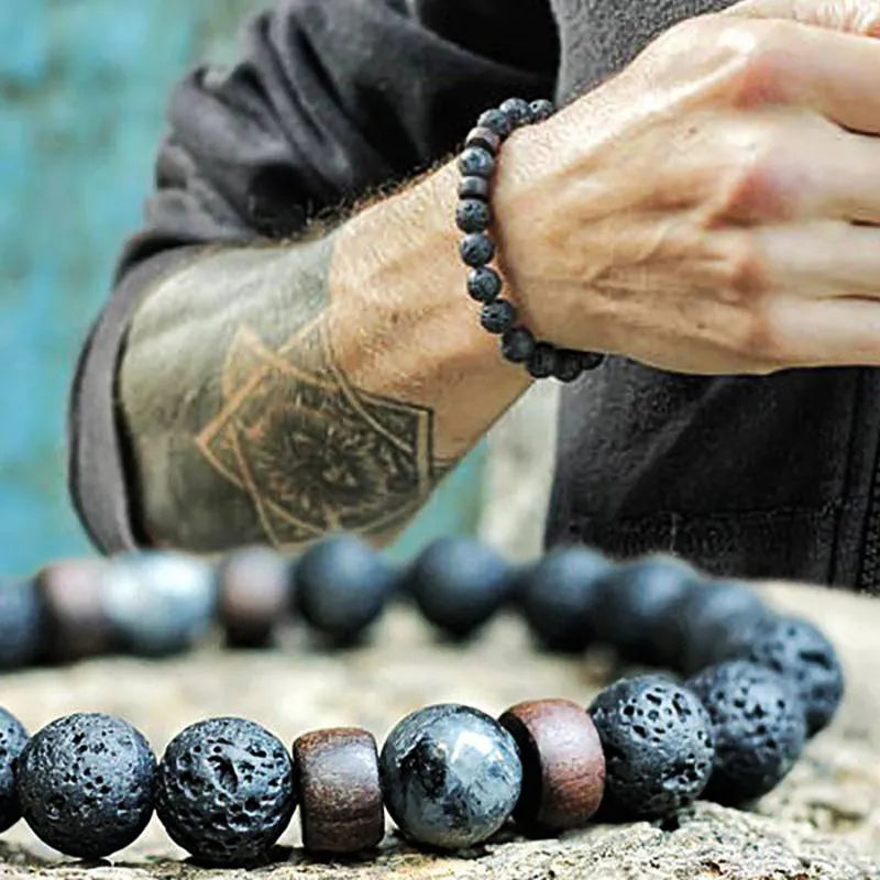 8mm Volcanic Stone Man Bracelet - Hot Sale - Man Gifts Shop