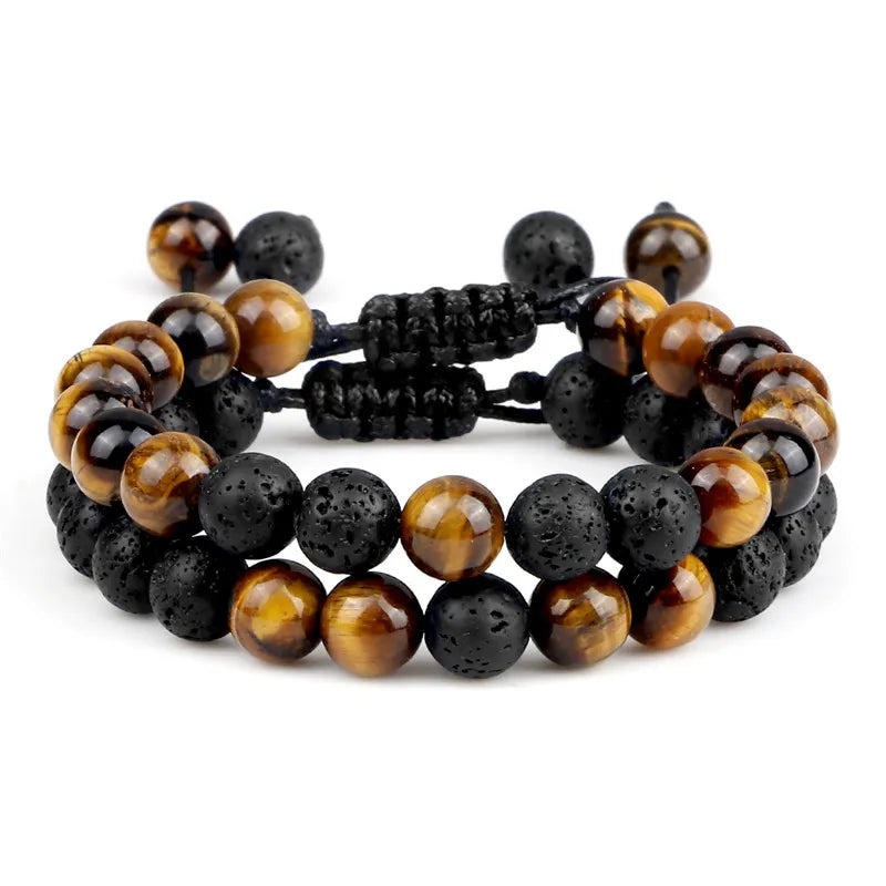 MGS Black Lava Stone Beads Charm Bracelet - Man Gifts Shop