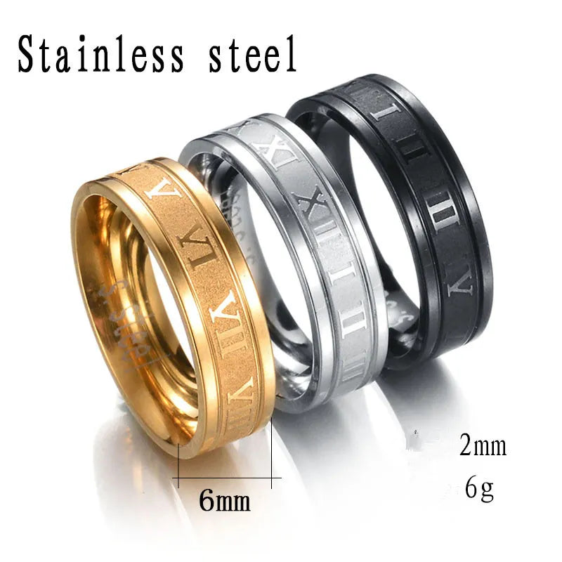 Men's Vintage Roman Numeral Stainless Steel Ring - Stylish Jewelry Gift - Man Gifts Shop