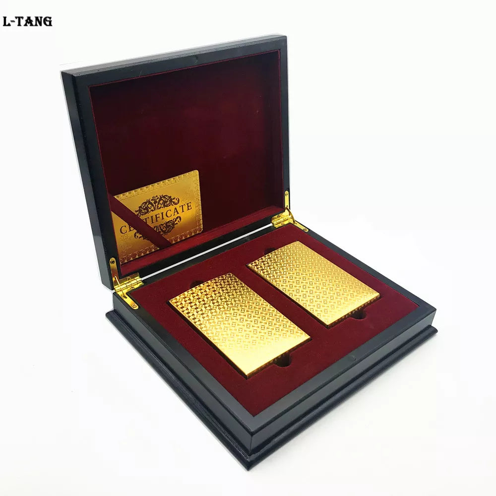 MGS 2 Waterproof Decks Plastic Poker With 1 Wooden Box - Man Gifts Shop