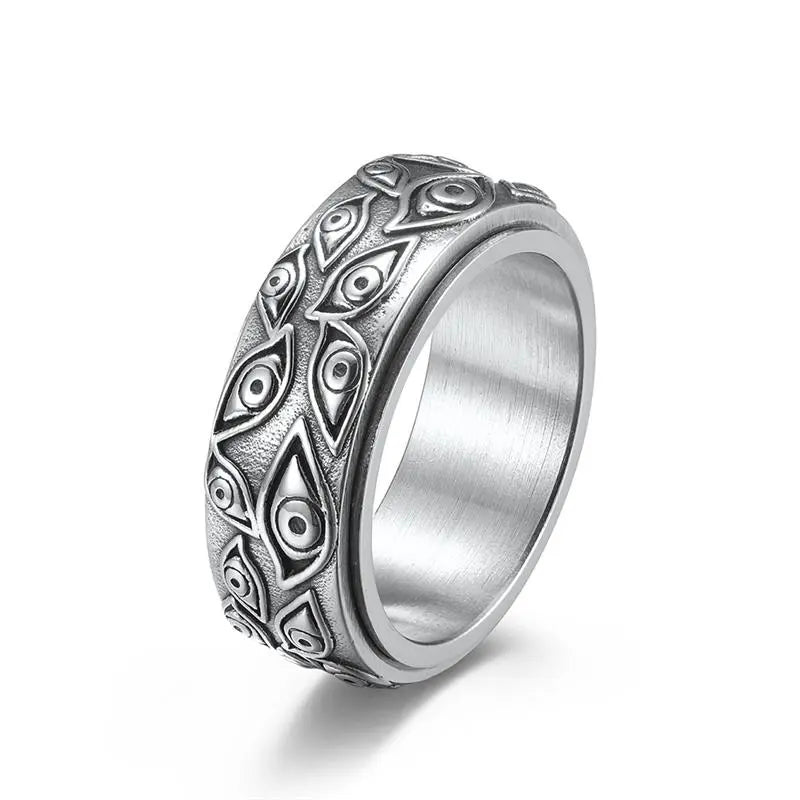 MGS Carved Eyes Stainless Steel Vintage Men Ring - Man Gifts Shop