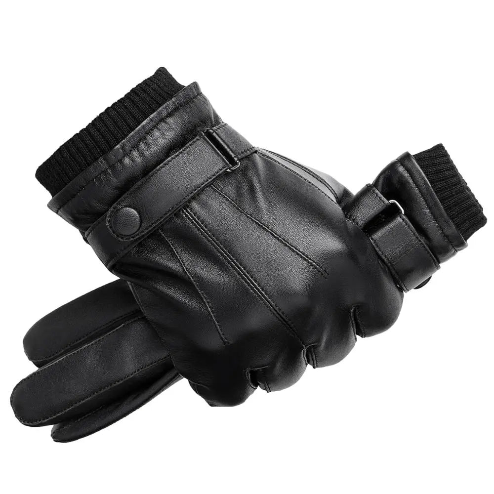 Warmth and Style: Original BISON DENIM Genuine Sheepskin Leather Gloves - Man Gifts Shop