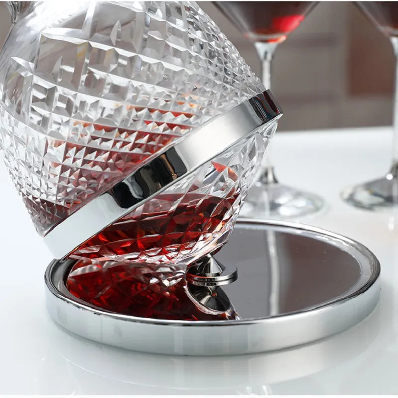 1500ml Crystal Glass Rotation Tumbler Wine Aerator Decanter