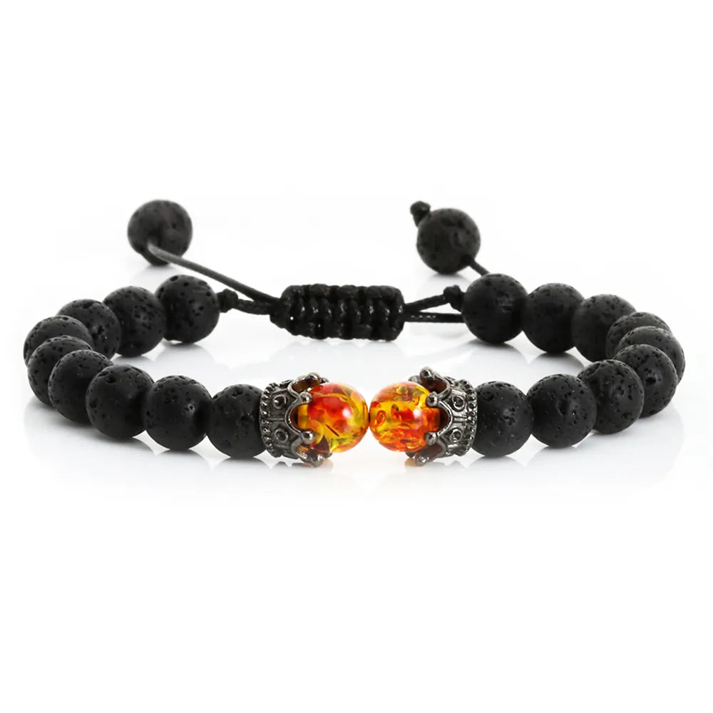 MGS Black Lava Stone Beads Charm Bracelet - Man Gifts Shop