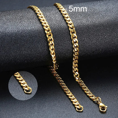 Vintage Gold Cuban Chain Necklace for Men: A Timeless Classic in Stainless Steel - Man Gifts Shop